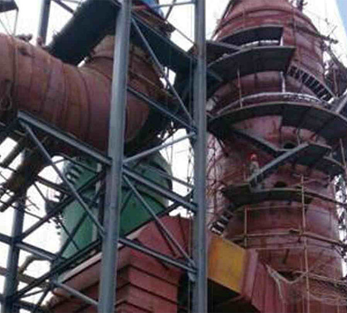大潤通電廠-安裝新脫硫、脫硝、鍋爐鋼結(jié)構(gòu)主體